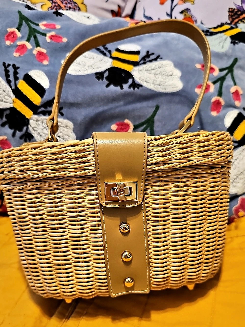 Vintage Etienne Aigner Woven Tote Bag in Brown Never Worn